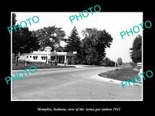 OLD 8x6 HISTORIC PHOTO OF MEMPHIS INDIANA THE AETNA OIL GAS STATION c1943 picture