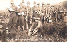 Plattsburgh New York WWI Era 4th Infantry Soldiers Army Military Rpcc Postcard picture