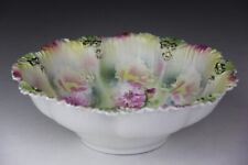 Large Vintage Victorian RS Prussia Porcelain Bowl with Pink Flowers picture