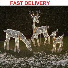 3 Piece Lighted Christmas Deer Family Set LED In/Outdoor Yard Decor Holiday DIY picture
