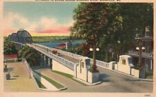 Postcard MO Booneville Approach to Bridge Missouri River Linen Vintage PC G8022 picture