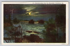 1944 Postcard Chattahoochee River By Moonlight Columbus Georgia picture