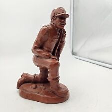 Vtg Red Mill MFG Hand Carved Hunter Sculpture Figurine Signed R. Wetherbee 1991  picture