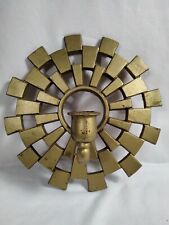 Vtg Sexton Metal Candle Holder Wall Sconce Home Decor Gold Round Abstract MCM picture