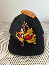 VTG 90s Disney Winnie The Pooh Tigger Black Embroidered Hat Cap Snapback NWT picture