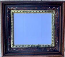 Eastlake Victorian Antique Deep Well Wood Frame Gilted Gold Mirror Carving Ornat picture
