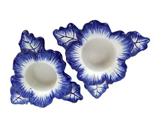 VTG Ceramic Hand Painted Blue Flower Tea Light Votive Holders 5