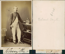 Vintage Colonel Smyth CDV Albumen Business Card, Crimean War Portrait of Gener picture