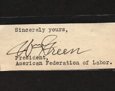 AFL President William Green SIGNED * United Mine Workers UMWA union labor leader picture