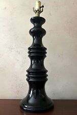 Vintage Mid Century Modern Black Ceramic Table Lamp 23