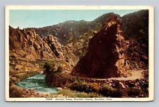 Boulder CO Lover's Leap in Boulder Canyon Canon Vtg Postcard View c 1920s FLAWED picture