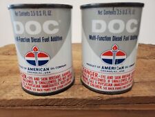 (2) Vintage American Oil Co. DOC Can Diesel Fuel Add. 3.5oz. Chicago Ill.  -FULL picture