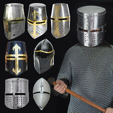 Medieval Knights Templar Crusader Helmets Collection: Forged Carbon Steel, Brass picture