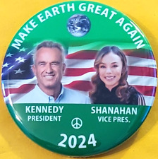 2024 Robert F. Kennedy Jr Nicole Shanahan Campaign Button Make Earth Great Again picture