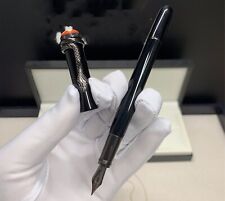 Luxury Snake Resin Series Bright Black+Black Clip 0.7mm nib Fountain Pen NO BOX picture