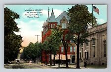 Richmond IN-Indiana, No. A Street, Post Office, Masonic Temple, Vintage Postcard picture