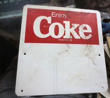 Vintage Coca Cola ENJOY COKE Porcelain Display Metal Sign 16 x 15 inch picture