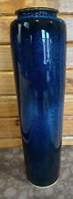 Vintage Japanese Cobalt Blue Flambe Mottled Pottery 14