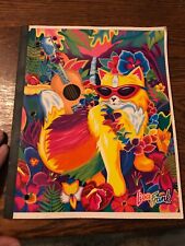 1990 Vintage  Lisa Frank Cat Guitar Wireless NoteBook 10 1/2X8 1/2 picture