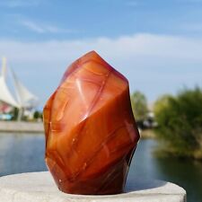 258g  Rare Natural flame Red Carnelian agate Crystal Freeform from Madagascar picture