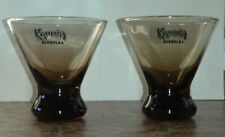 SET OF 2 KAHLUA ESPECIAL SMOKE BROWN GLASSES FOOTED GLASSES picture