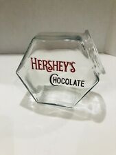 VINTAGE HERSHEY'S CHOCOLATE GLASS CANDY JAR CANISTER w/o Lid Painted Logo picture