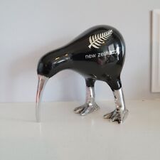 Metal New Zealand NZ Kiwi Bird Flightless Sculpture Travel Souvenir Black Silver picture