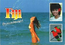 Postcard Fiji You Are so beautiful girl ocean bird's bikini picture
