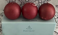 PartyLite HOLIDAY SPICES 2” Shining Mini Ball Candles Q23639 Set Lot 3 New RED picture