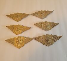 6 Vintage American Aviator Pilot Wings/Shield Pin Back Cast Metal.  picture