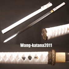 40''White Ninjato Japanese Ninja Double Edge Functional Straight Sword Full-tang picture