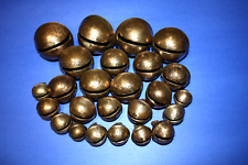 Antique 1800s   (25)  Petal style Brass Sleigh Bells.  Some very large. picture