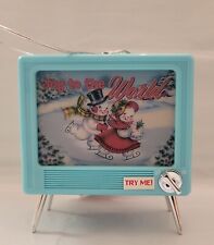 Mr. Christmas Retro Mini TV Musical Ornament Joy To The World Retro Teal picture