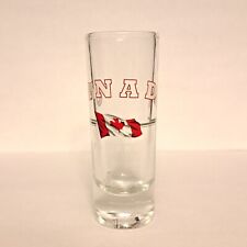 Tall Shot Glass Souvenir Of Canada Est 1867 Clear With Flag Graphics 2 Ounce picture
