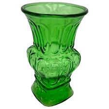 VTG 1970s AL Randall Glass Florist Ware VASE Emerald Green Grecian-Roman Style picture