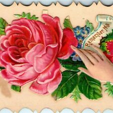 c1880s Violeta Moummert Victorian Calling Card Die Cut Hand Trade Remember C29  picture