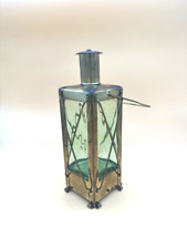 Vintage Swedish Musical Lantern Decanter Green Glass Copper/Brass picture