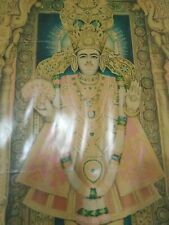 RARE Vintage Old Litho Art thick Print Hindu India Ghanshyam Maharaj 19