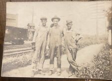 Three Men Arms Around Each Other Railroad Workers Snapshot Photo Occupational picture