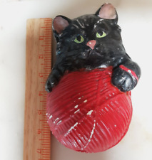 Vintage Chalkware Kitten Cat String Twine Holder Wall Plaque MCM Wall Hanging picture