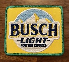 Busch Light For The Farmers Beer Vintage Style Retro Iron Sew One Patch Cap Hat picture
