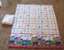 Vtg Kids Transportation Trucks Cars Twin Fitted Sheet & Full Flat Sheets Cannon picture
