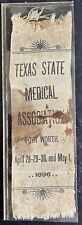 Original 1896 Texas State Medical Association Conference Ribbon picture