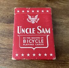1942 Vintage Uncle Sam Playing Cards Red WW2 Deck Cards In Nice Conditions Rare picture