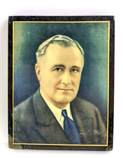 Vintage Franklin Delano Roosevelt President Color Mounted Photograpgh 1930s picture