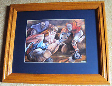 EXTREMELY RARE VINTAGE ERNIE BARNES NFL FOOTBALL ART 4 picture