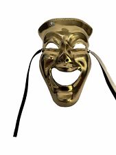 Vintage Solid Brass Comedy Theater Mask Wall Decor picture