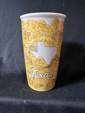 Starbucks TEXAS State Floral Yellow Rose Flower Travel Tumbler Mug Cup 10 oz picture