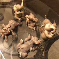 Cute small Gray Set Of Six ceramic elephants picture