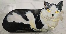 Vintage Metal Cat Art Decor 1986 Quirky Weird Unique Pets Handcrafted Painted picture